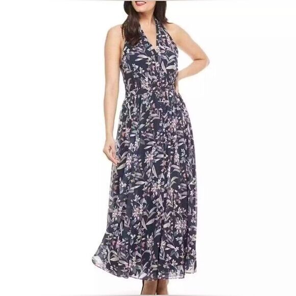 Gal Meets Glam Siena Floral Halter Maxi Dress - Picture 1 of 7